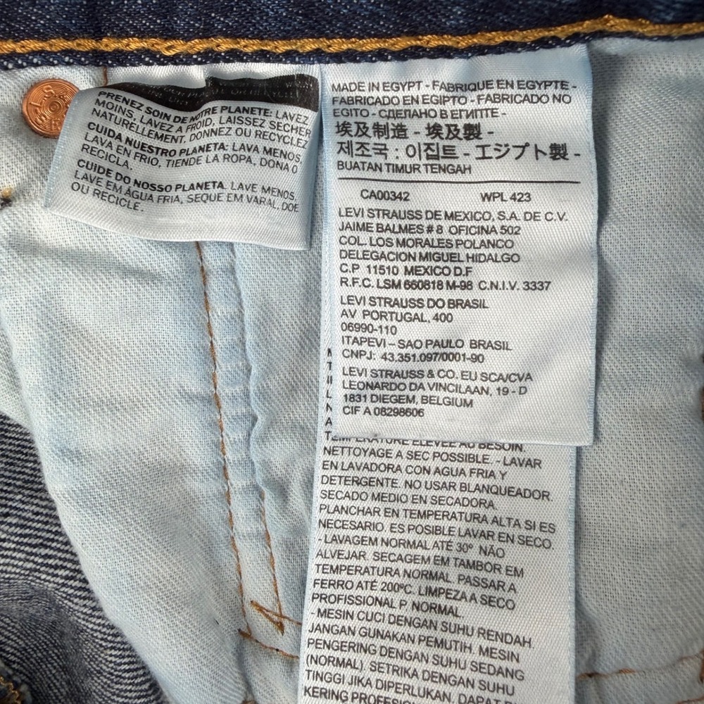 Levis 501 Original Fit Jeans Mens W33 L30 Dark Wash Straight Leg Denim Blue - Picture 6 of 10